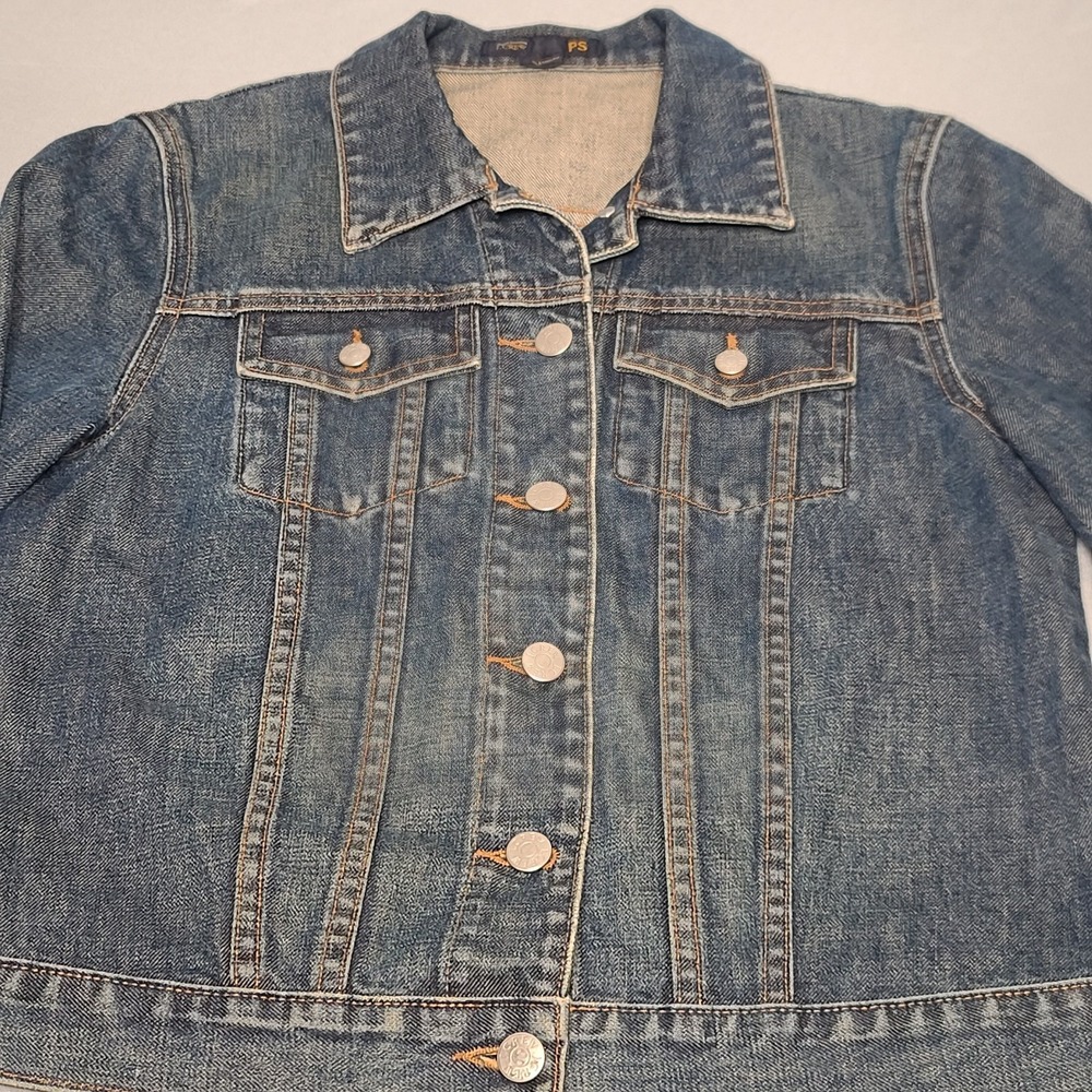 J Crew Jean Jacket Womens‎ PS Trucker Medium Wash Western Chore Pockets Barn Y2K